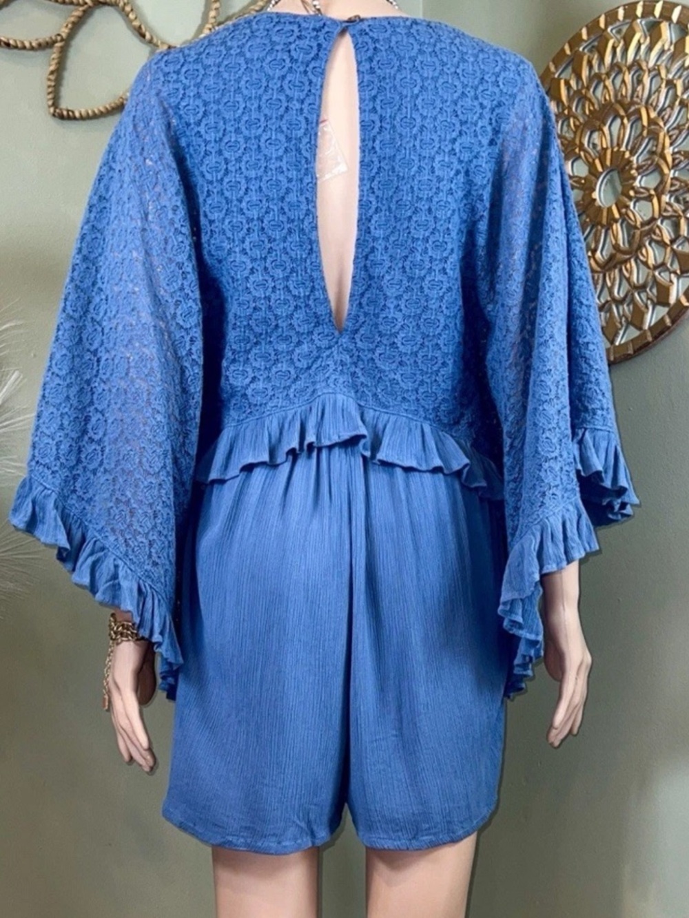 NEW Free People As You Are Romper XS Cornflower Blue Summer Boho - Picture 8 of 16